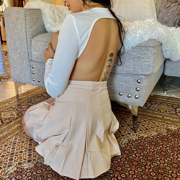 NWT Penelope White Ribbed L/S Mock Neck Bodysuit - Picture 2 of 11